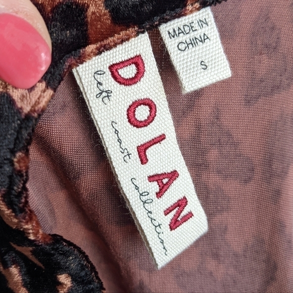 ANTHROPOLOGIE Dolan Copper Animal Print Velvet Puff Sleeve Top S - Picture 6 of 11